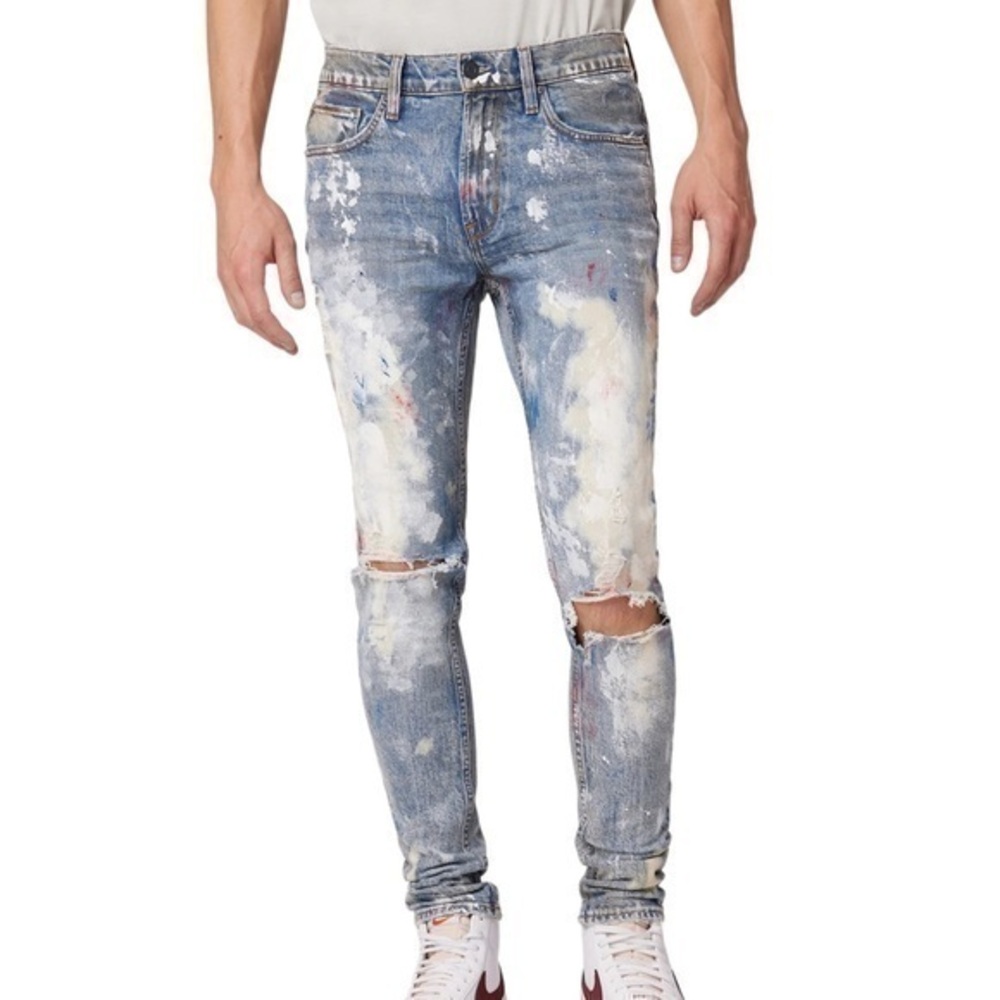 Hudson Anniversary Zack Skinny Destructed Painter Jeans‎ Men’s Size 29 New